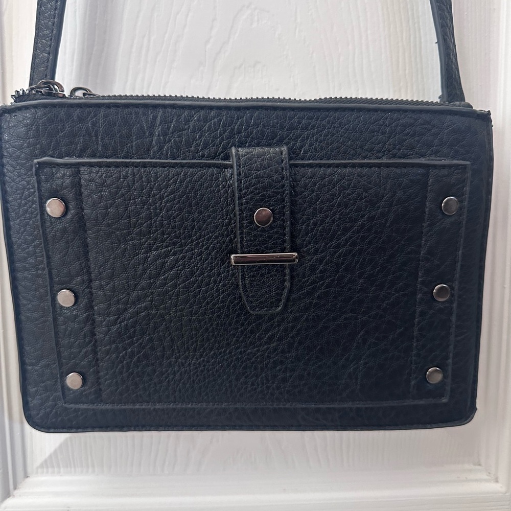 Isabelle (giving Hammitt vibes) vegan leather black crossbody